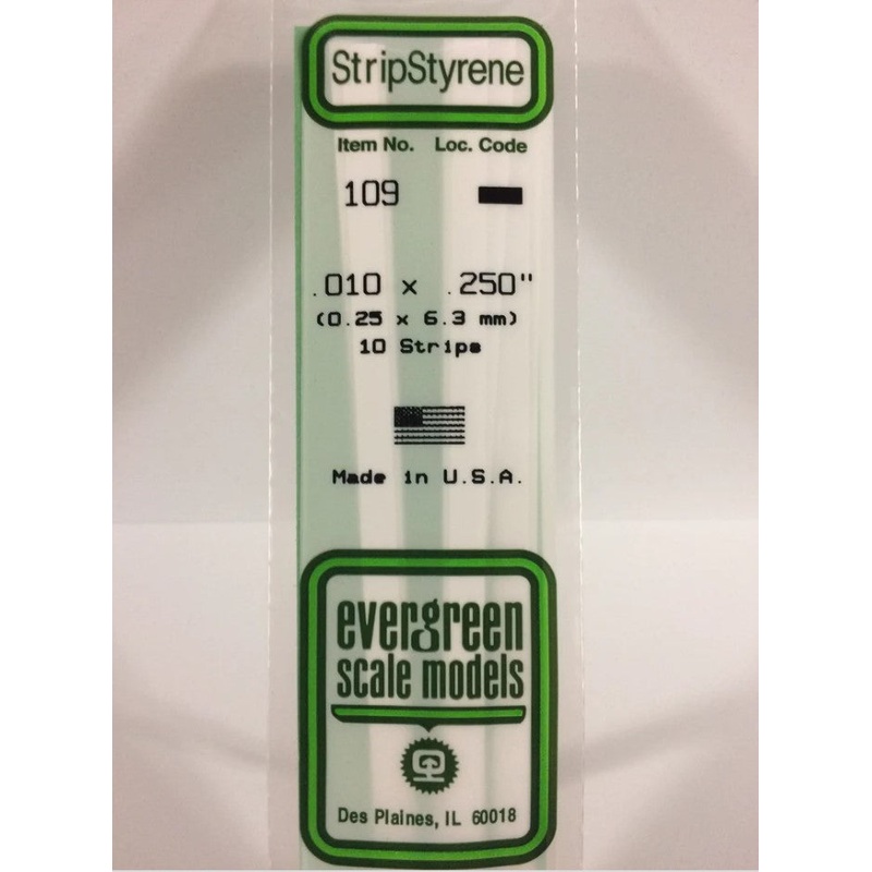 Stripstyrene White.25X6.3Mm 10