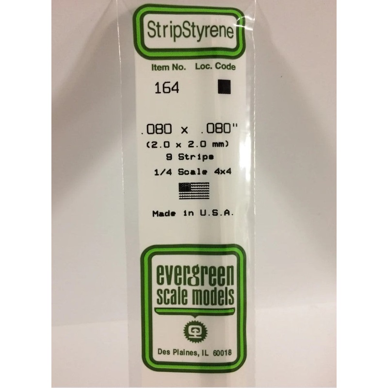 Stripstyrene White 2mm Sq 9