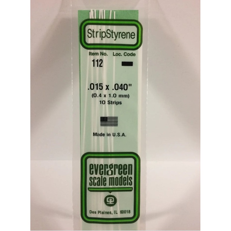 Stripstyrene White.38 x 1.0Mm 10