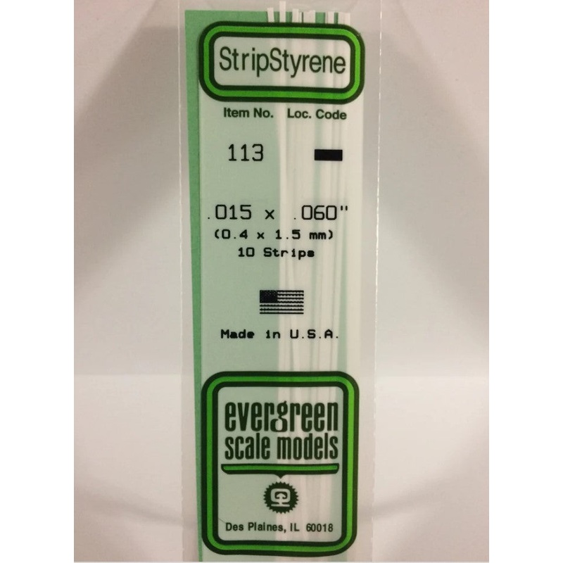 Stripstyrene White.38X1.5Mm 10