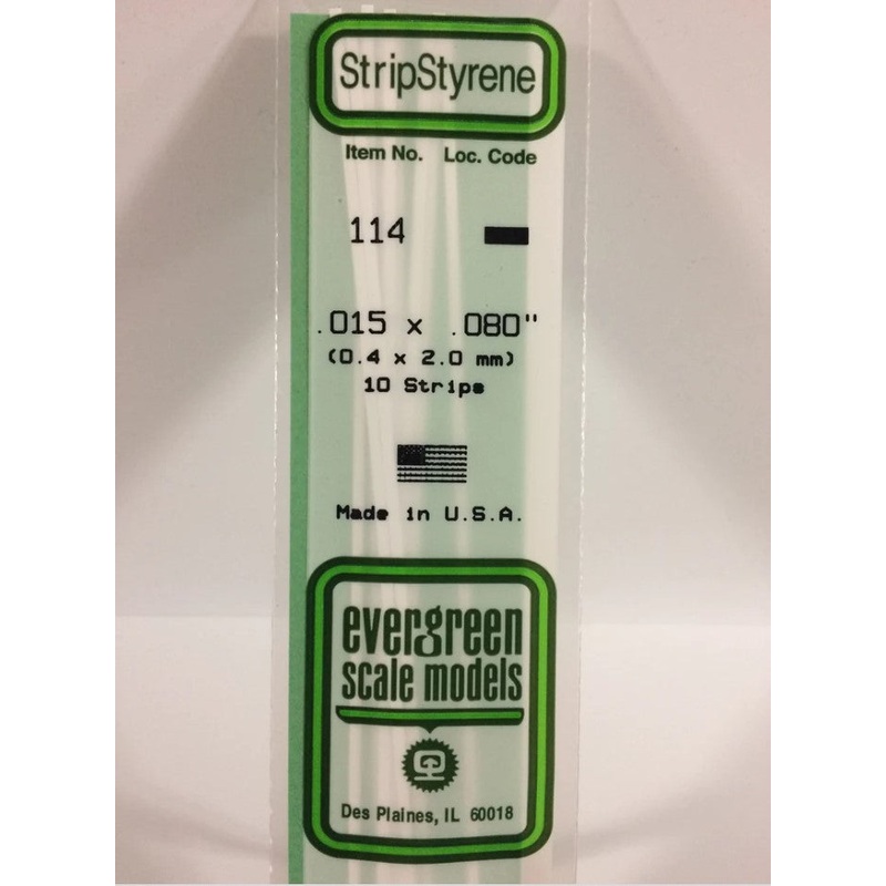 Stripstyrene White .38X2Mm 10