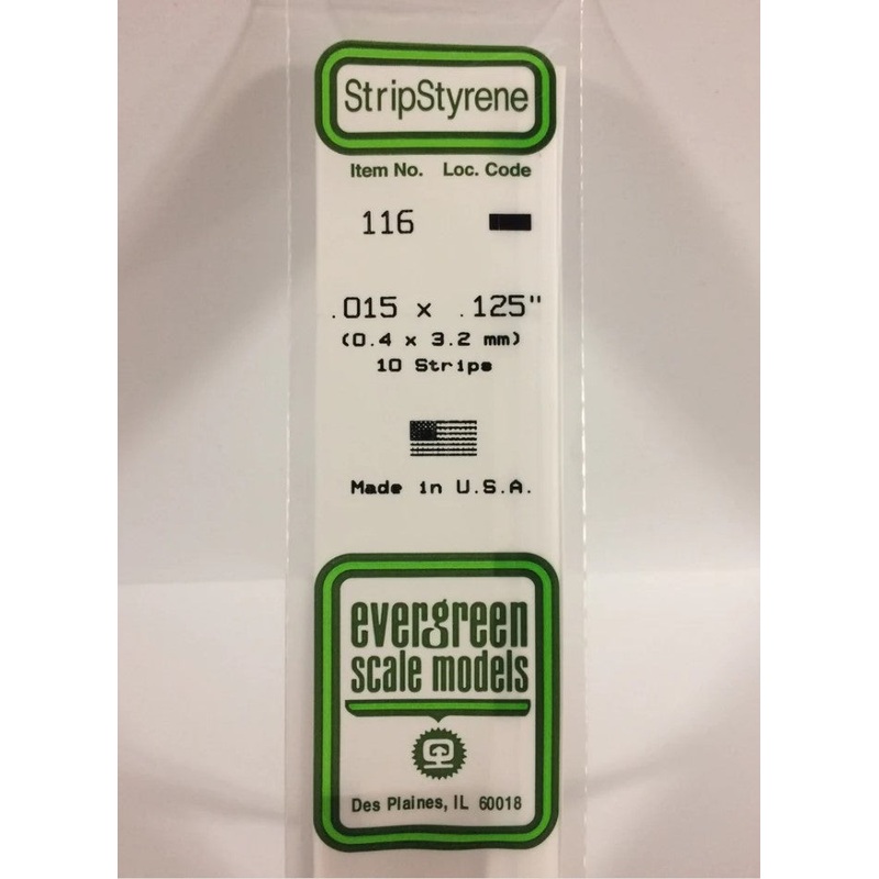 Stripstyrene White.38X3.2Mm 10