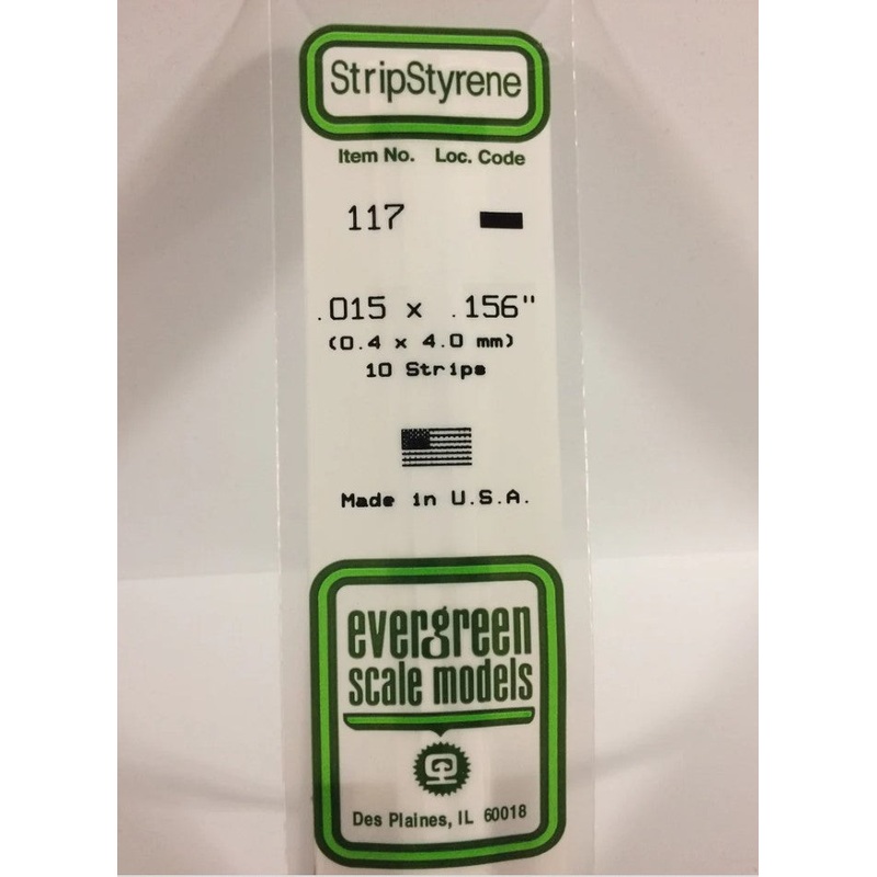 Stripstyrene White .38X4Mm 10