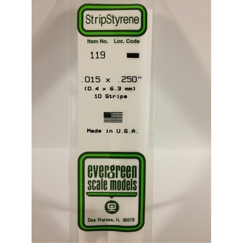 Stripstyrene White.38X6.3Mm 10