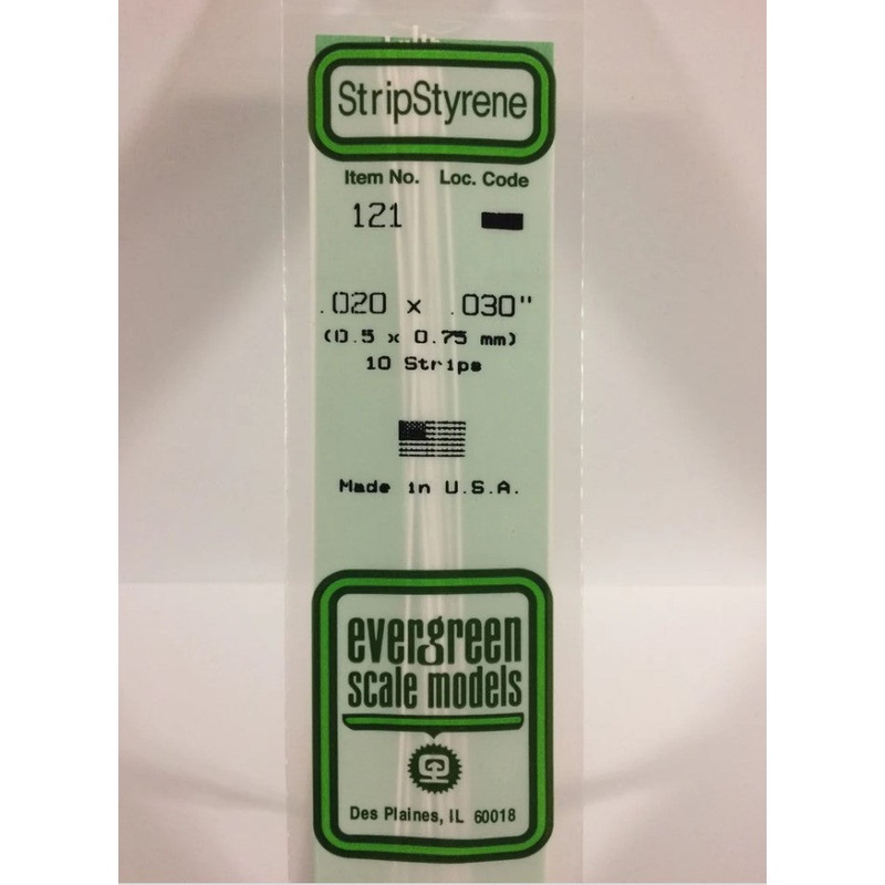 Stripstyrene White .5X.75Mm 10