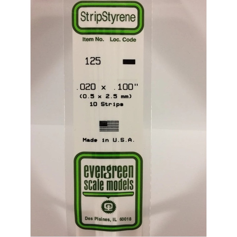 Stripstyrene White .5X2.5Mm 10