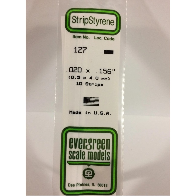 Stripstyrene White .5X4Mm 10