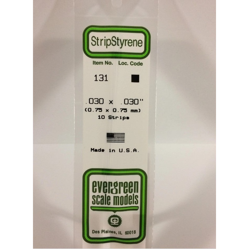 Stripstyrene White .75Mm Sq 10