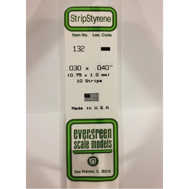 Stripstyrene White .75X1Mm 10