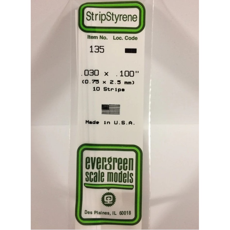 Stripstyrene White.75X2.5Mm 10