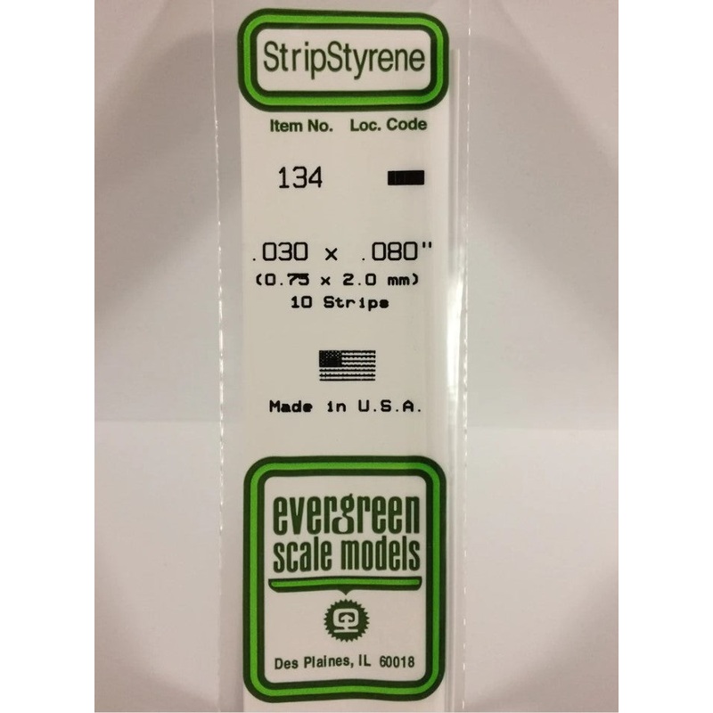 Stripstyrene White .75X2Mm 10