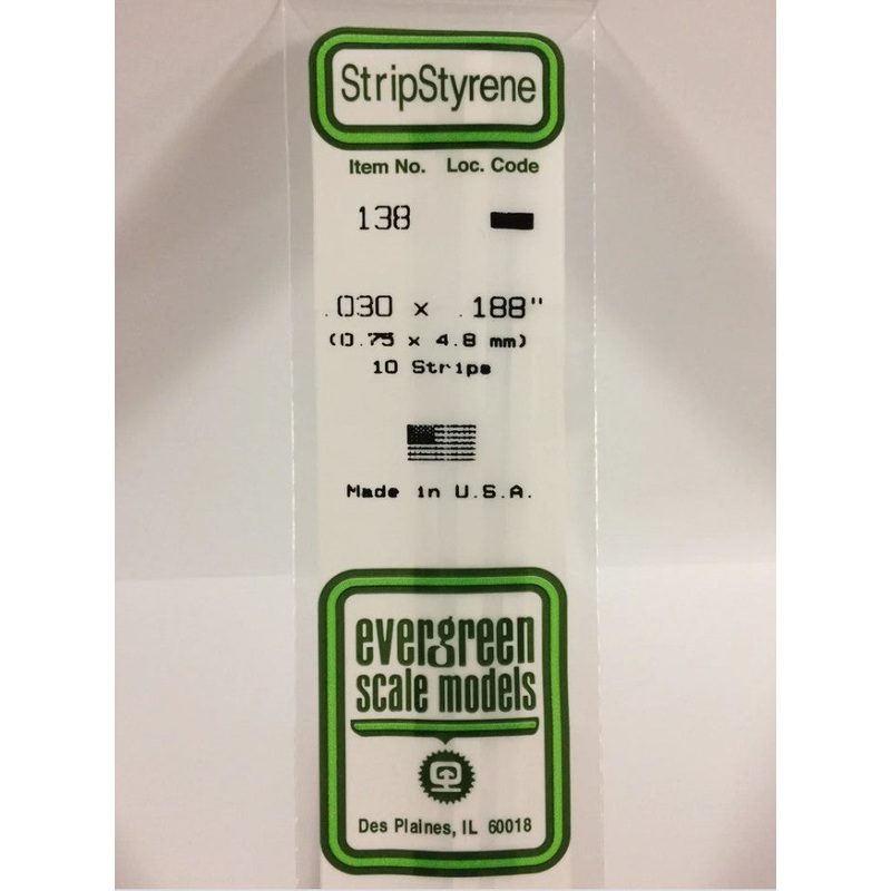 Stripstyrene White.75X4.8Mm 10
