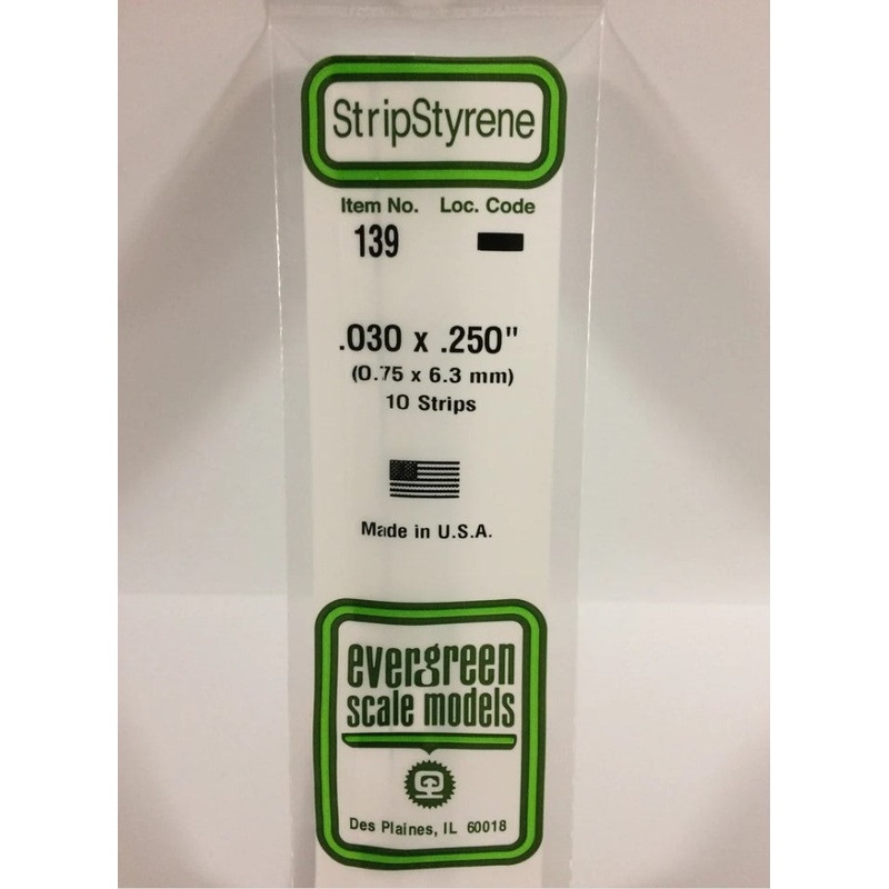 Stripstyrene White.75X6.3Mm 10