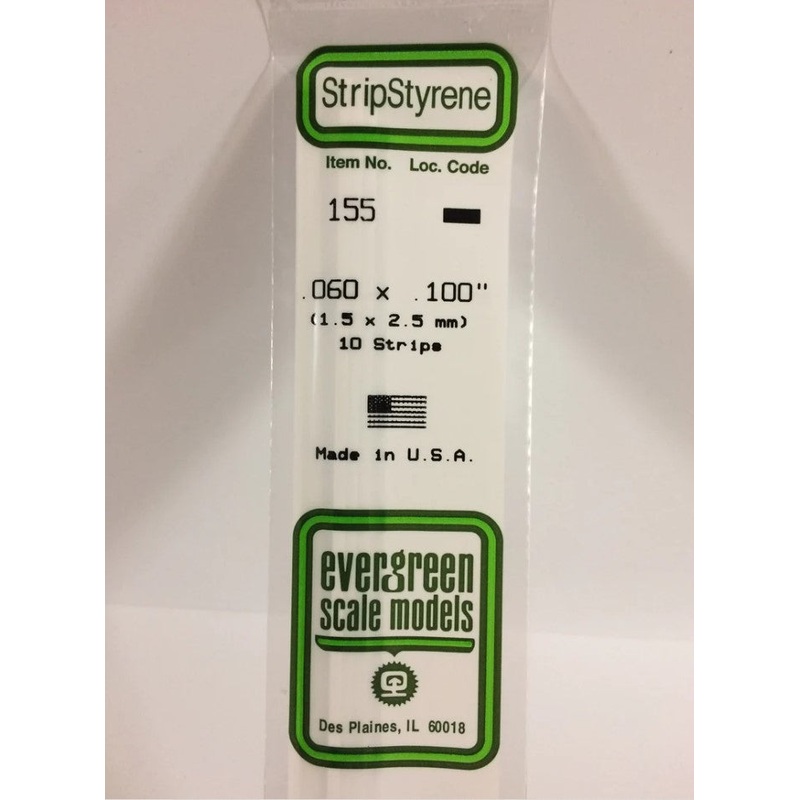 Stripstyrene White1.5X2.5Mm 10