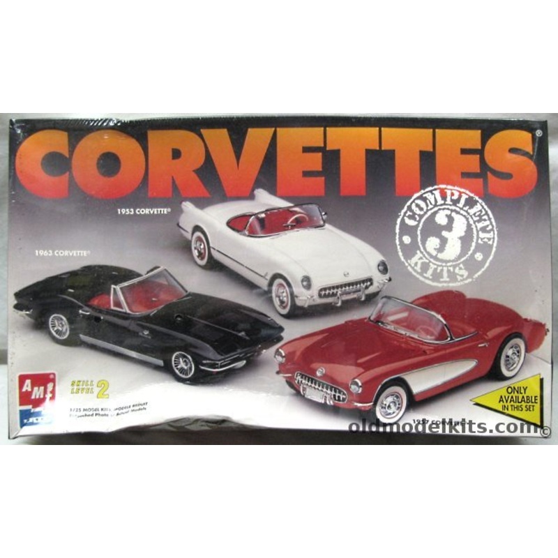 AMT 8175 3 Corvettes Kit Models # 8175 1957 1953 1963, Skill Level 2 new and Sealed