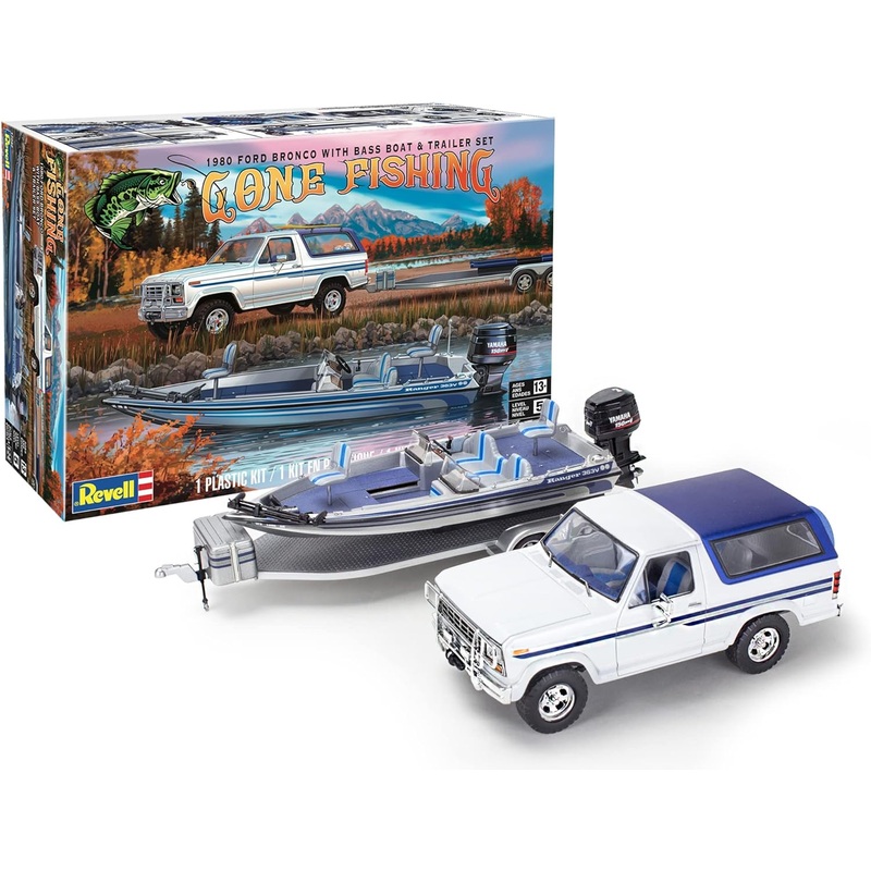 REVELL 17242 1980 Ford Bronco with Bass Boat & Trailer