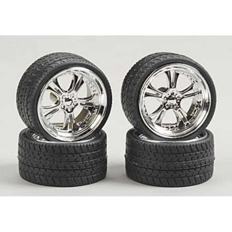 PEGASUS 2303 1/25 Phat Daddies w/Tires 23 Chrome (4)