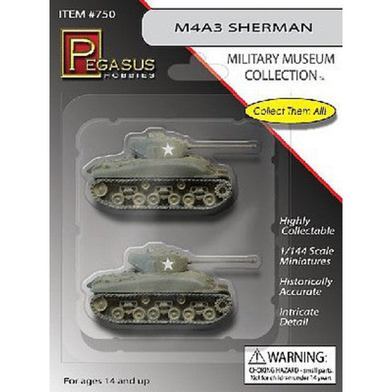 PEGASUS 750 1/144 Scale M4A3 Sherman Tanks (2)