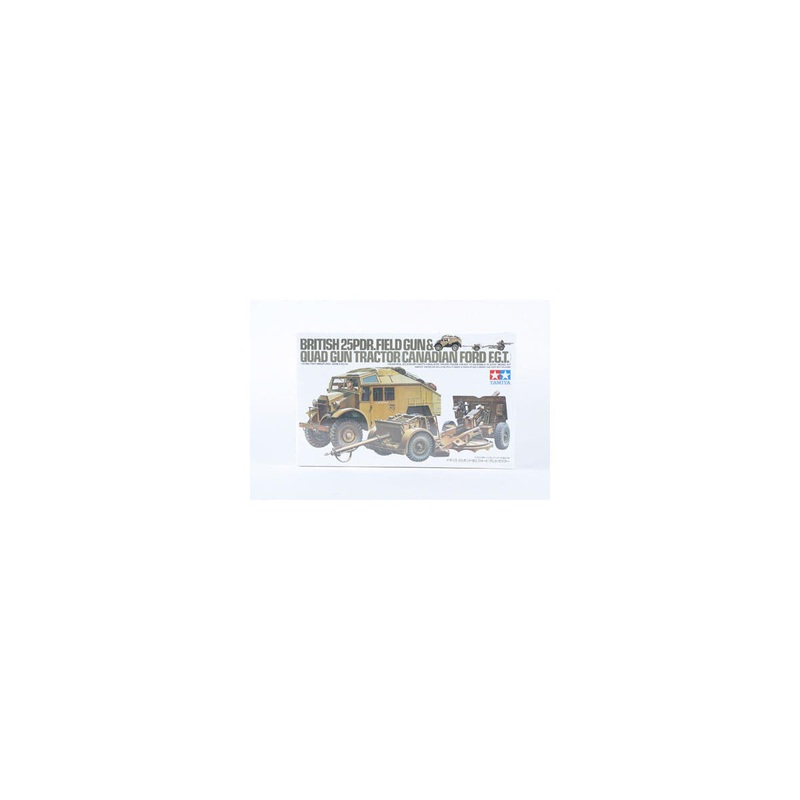 TAMIYA 35044 1/35 British 25 Pounder Field & Quad Gun Tractor Plastic Model Kit