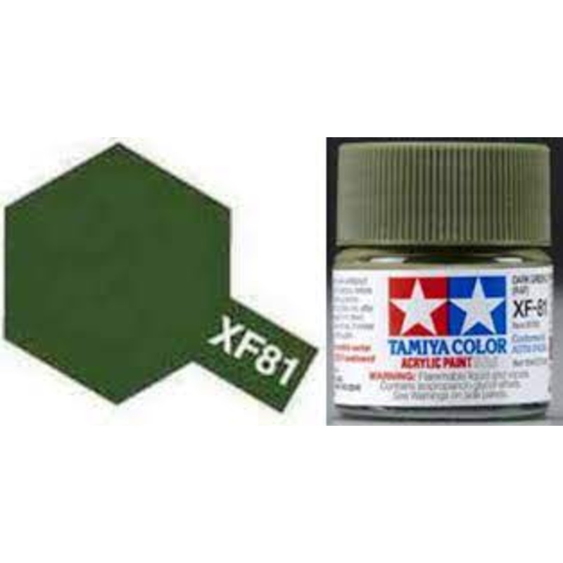 TAMIYA 81781 XF-81 Acrylic Mini Dark Green 2 RAF 1/3 oz