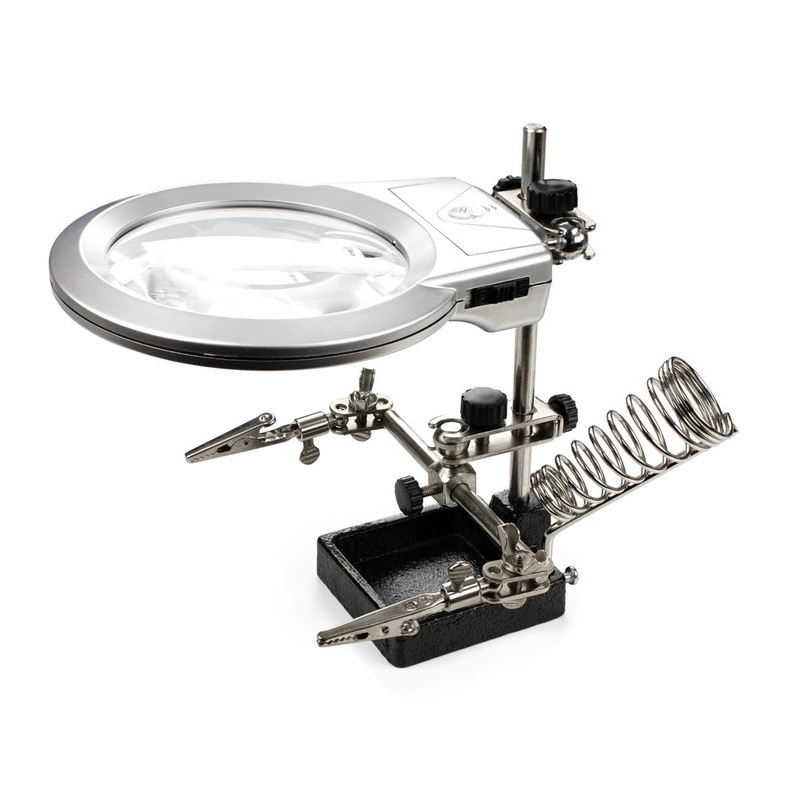 ENKAY 4025 Enkay Helping Hands Stand w/Magnifier, Soldering Iron Holder & LED Lights
