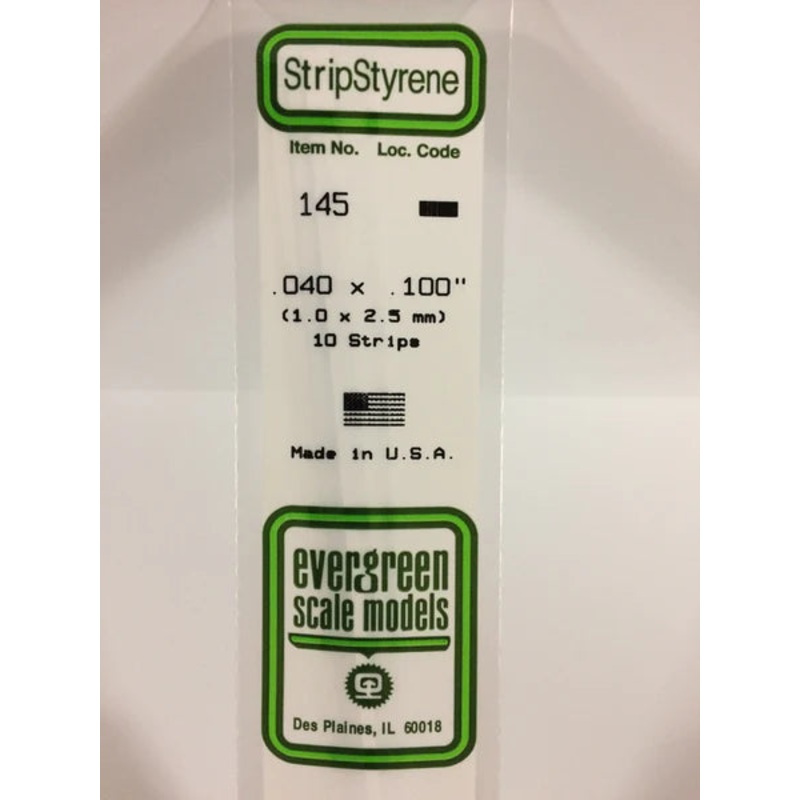 EVERGREEN 145  .040" X .100" Strip