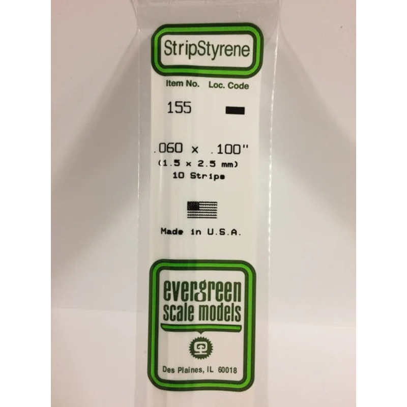 EVERGREEN 155 .060" X .100" Strip