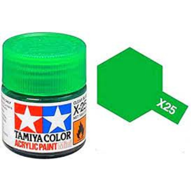 TAMIYA 81025 X-25 Acrylic X25 Clear Green 3/4 oz