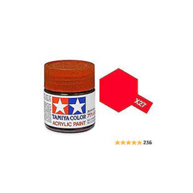 TAMIYA 81027 X-27 Acrylic X27 Clear Red 3/4 oz