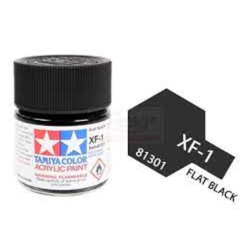 TAMIYA 81301 XF-1 Acrylic XF1 Flat Black 3/4 oz