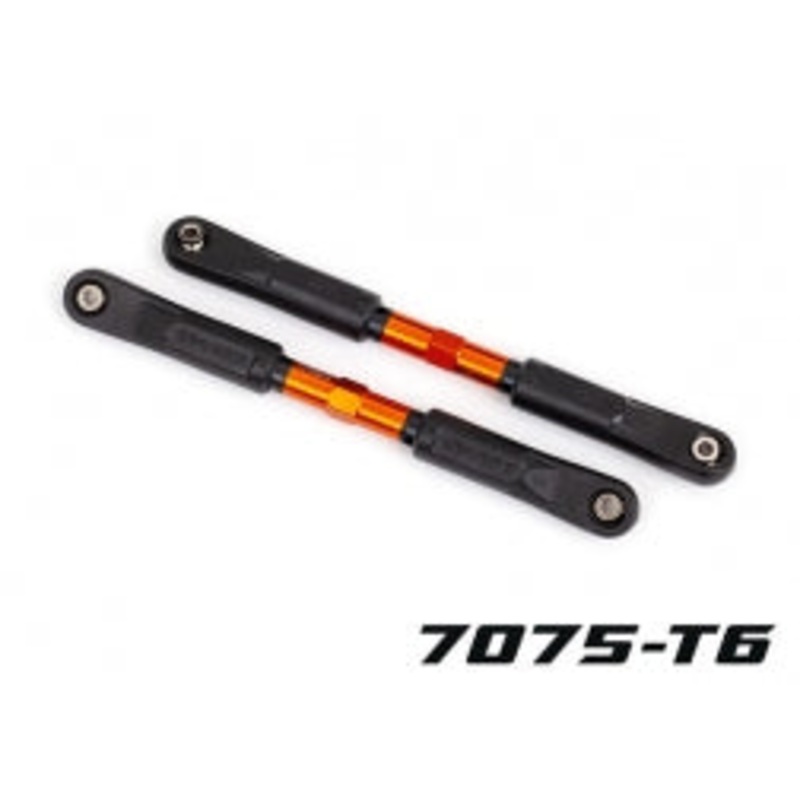 TRAXXAS 9549T Toe links, Sledge (TUBES orange-anodized, 7075-T6 aluminum, stronger than titanium) (120mm) (2)/ rod ends, assembled with steel hollow balls (4)/ aluminum wrench, 8mm (1)