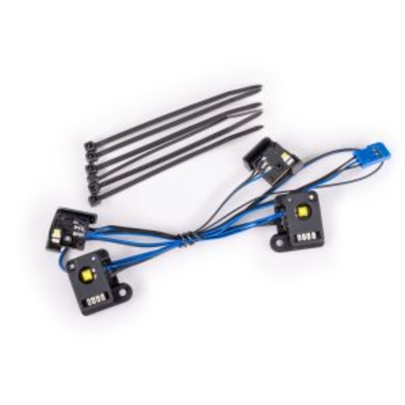TRAXXAS 9883 Pro Scale LED light set, front & rear, complete (includes light harness, zip ties (6)) (fits #9811 body)