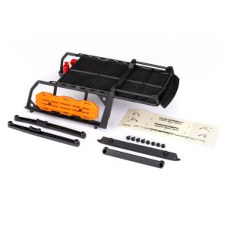 TRAXXAS 8120R Expedition rack, complete (includes traction boards, shovel, axe, jack, fire extinguisher, fuel cans, & mounting hardware) (fits #8111, 8111R, or 8213 series bodies)