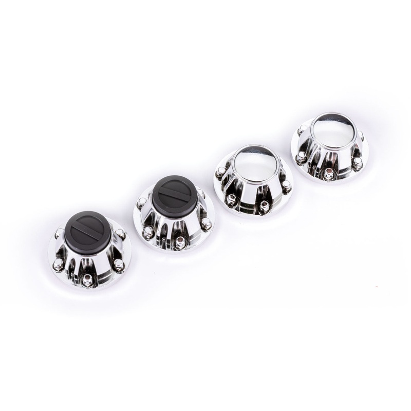TRAXXAS 8164X Center caps, wheel (chrome) (front (2), rear (2)) (requires #8255A extended stub axle)