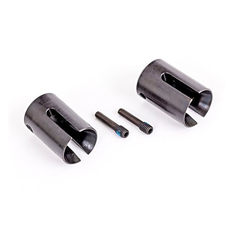 TRAXXAS 8652X  Drive cup, steel, extreme heavy duty (2)/ 4x17mm screw pins, heavy duty (2) (machined, heat treated)