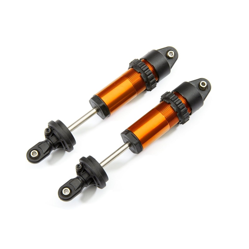 TRAXXAS 8961T Shocks, GT-Maxx, aluminum (orange-anodized) (fully assembled w/o springs) (2)