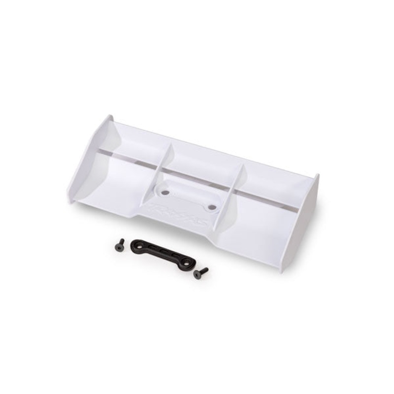 TRAXXAS 9019-WHT Wing, race, low profile (white)/ wing washer/ 4x12mm FCS (2)
