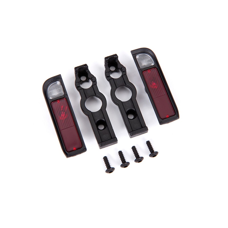 TRAXXAS 9122 Tail light housing, black (2)/ lens (2)/ retainers (left & right)/ 2.6x8 BCS (self-tapping) (4)