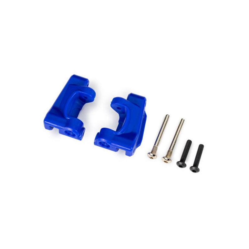 TRAXXAS 9136-BLUE Caster blocks (c-hubs), extreme heavy duty, blue (left & right)/ 3x26mm hinge pins (2)/ 3x15mm BCS (2) (for use with #9180 and 9181 upgrade kit)