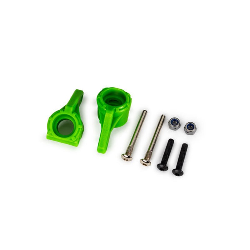 TRAXXAS 9137-GRN  Steering blocks, extreme heavy duty, green (left & right)/ 3x26mm hinge pins (2)/ 3x15mm BCS (2) (for use with #9180, 9181, 9182 upgrade kit)