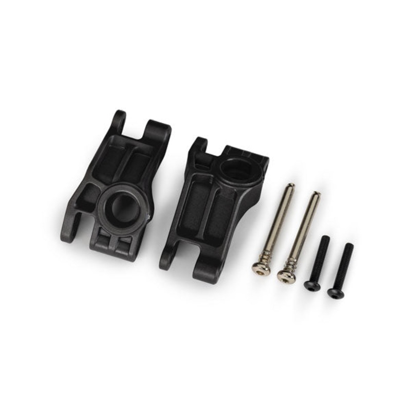 TRAXXAS 9150 Carriers, stub axle, rear, extreme heavy duty, black (left & right)/ 3x31mm hinge pins (2)/ 3x18mm BCS (2) (for use with #9180, 9181, 9182 upgrade kit)