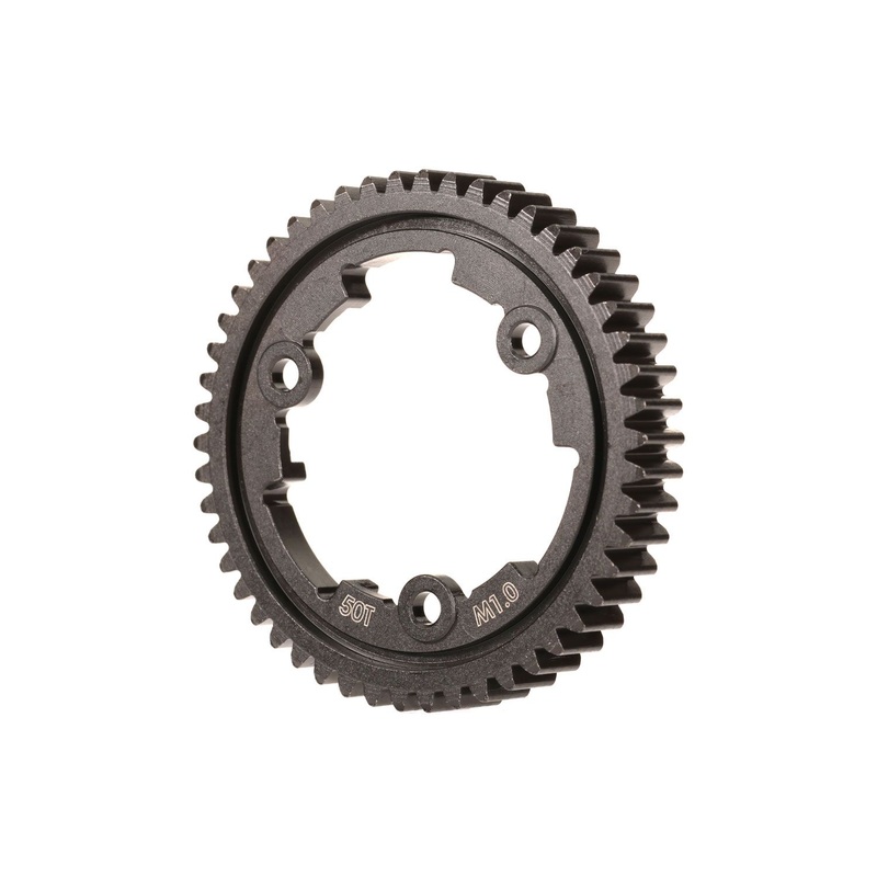 TRAXXAS 6443 Spur gear, 50-tooth (machined, hardened steel) (wide face, 1.0 metric pitch)