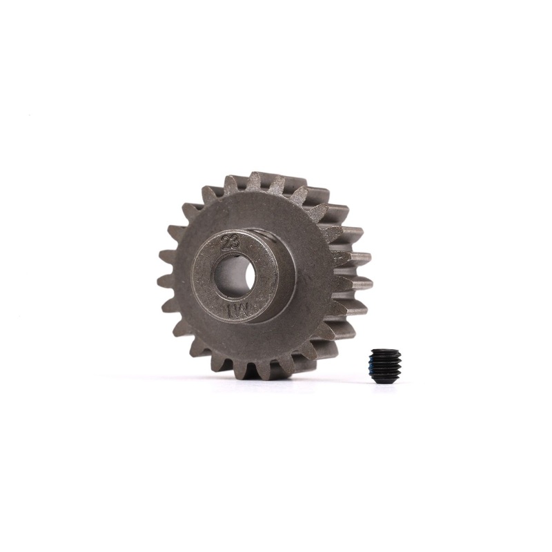 TRAXXAS 6481X Gear, 23-T pinion (1.0 metric pitch) (fits 5mm shaft)/ set screw (for use only with steel spur gears)