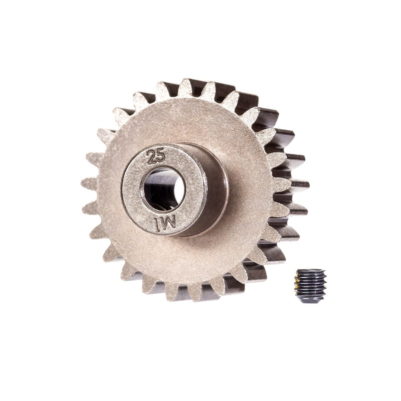 TRAXXAS 6492X Gear, 25T pinion MOD1 (fits 5mm shaft)/ set screw (for use only with steel spur gears)