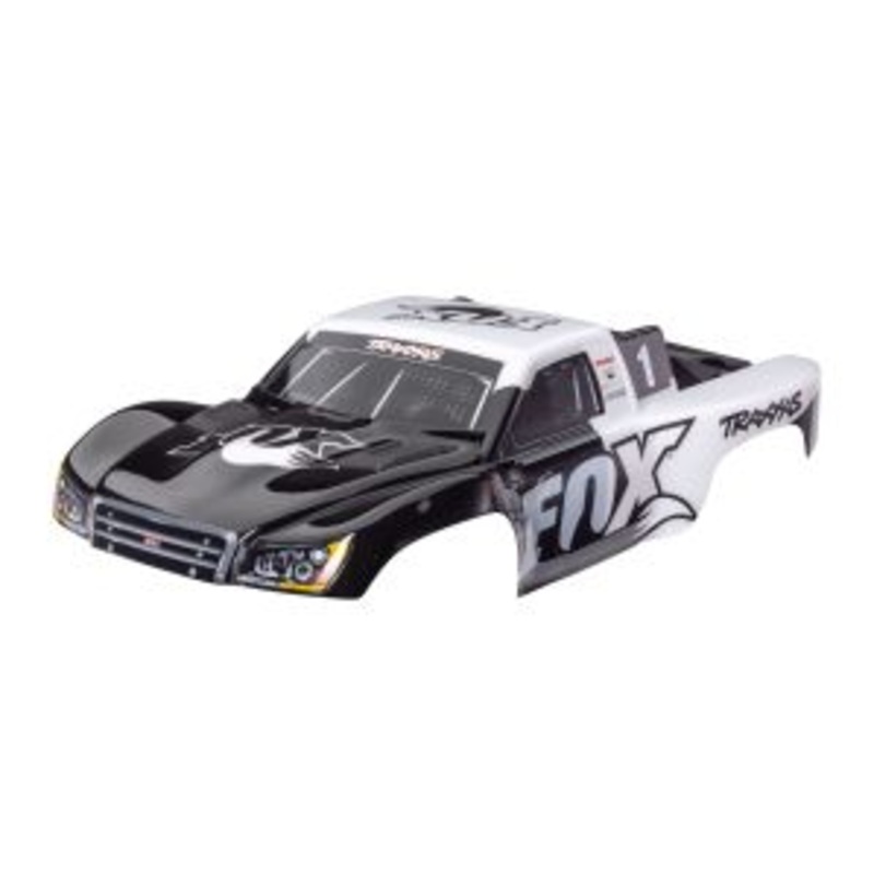 TRAXXAS 6949 Body, Slash 4X4 (also fits Slash VXL & Slash 2WD), Fox Edition (painted, decals applied) (assembled with front & rear latches for clipless mounting)