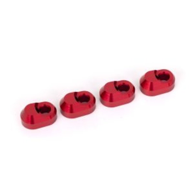 TRAXXAS 7743-RED Suspension pin retainer, 6061-T6 aluminum (red-anodized) (4)