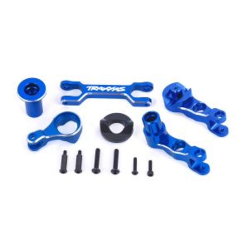 TRAXXAS 7746-BLUE Steering bellcranks (left & right)/ draglink (6061-T6 aluminum, blue-anodized) (fits X-Maxx)