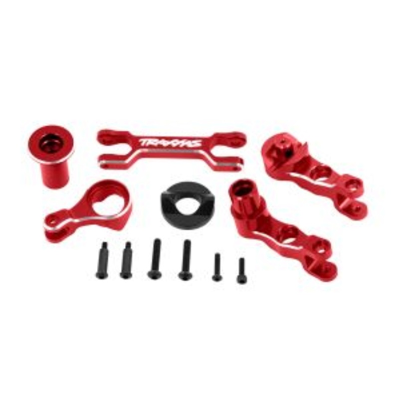 TRAXXAS 7746-RED Steering bellcranks (left & right)/ draglink (6061-T6 aluminum, red-anodized) (fits X-Maxx)