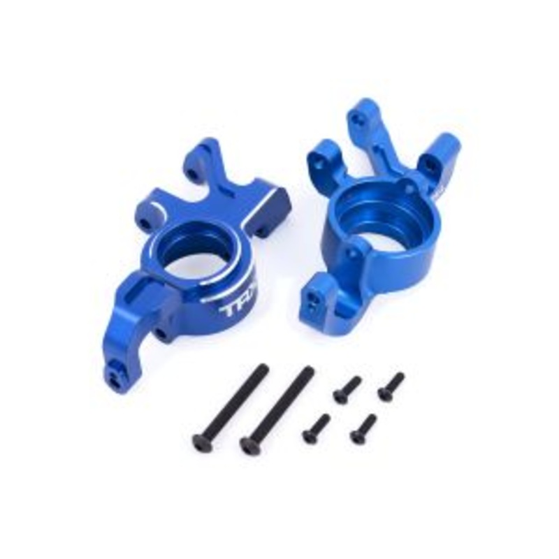 TRAXXAS 7836-BLUE Steering blocks, 6061-T6 aluminum (blue-anodized), left & right
