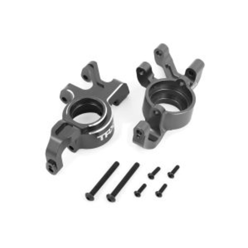 TRAXXAS 7836-GRAY Steering blocks, 6061-T6 aluminum (gray-anodized), left & right